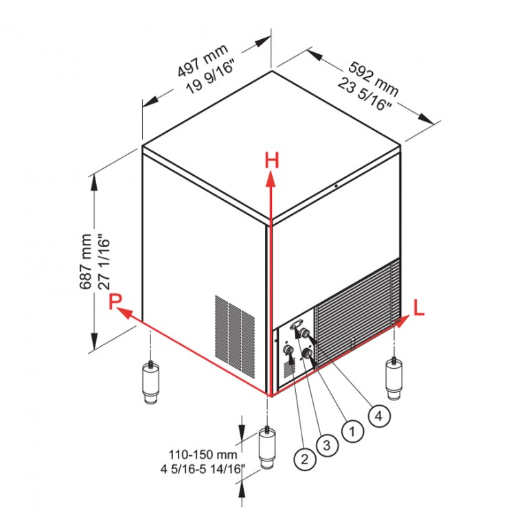 صانعة ثلج بريما ICE MAKER CB416A 44KG