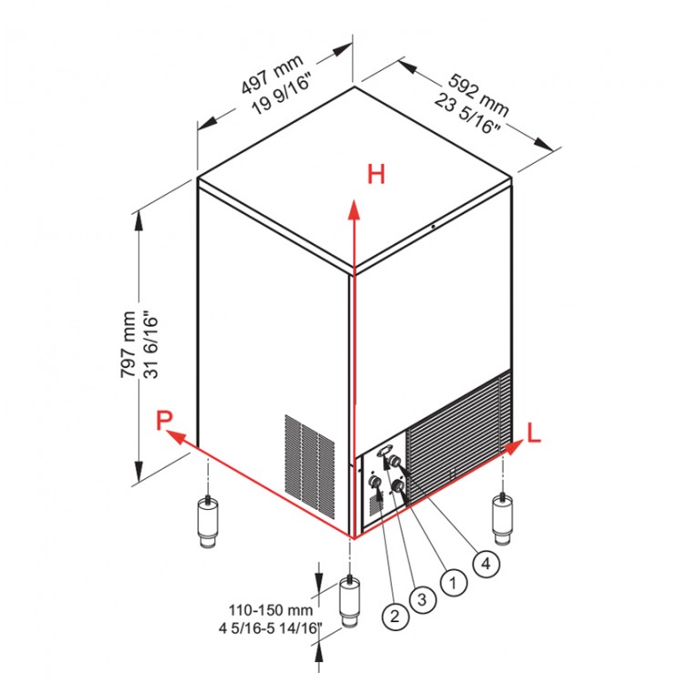 صانعة ثلج بريما ICE MAKER CB425A 47KG