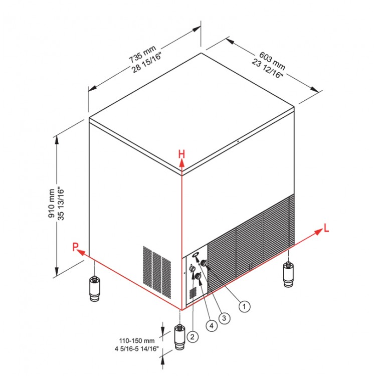صانعة ثلج بريما ICE MAKER CB840A 85KG