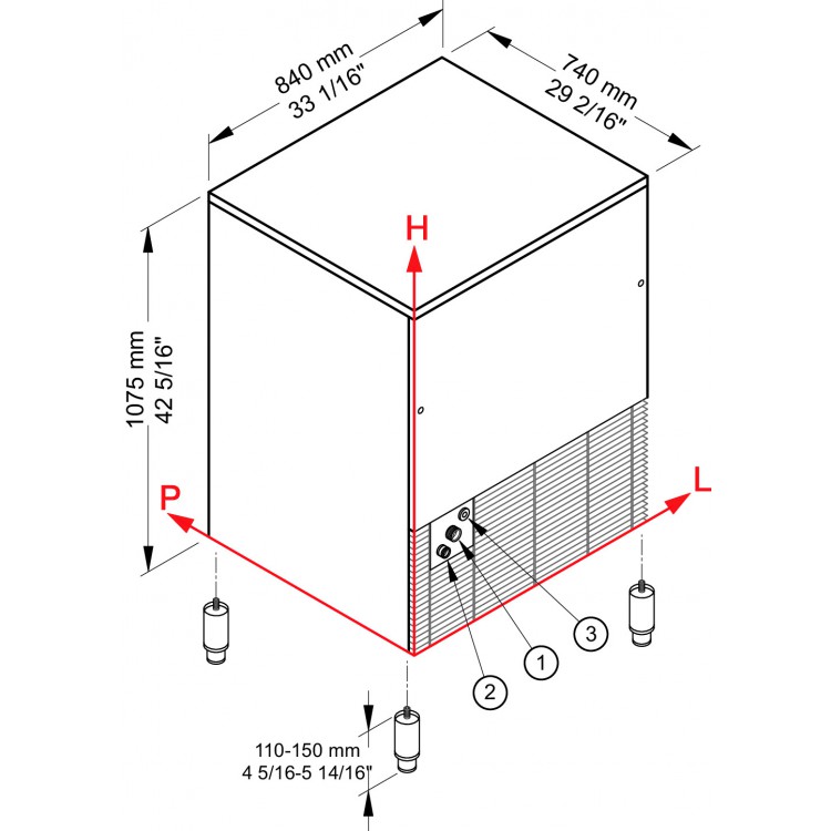 صانعة ثلج بريما ICE MAKER CB1265A 130KG